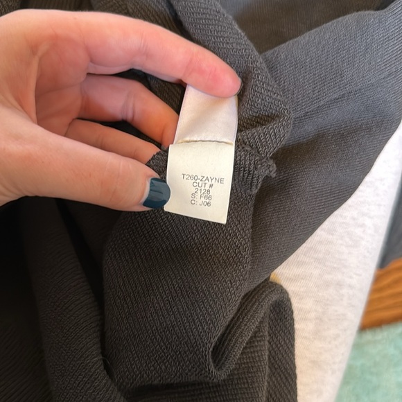 Perfectwhitetee Zayne French Terry Long Sleeve Pullover in Vintage Black - Picture 6 of 6